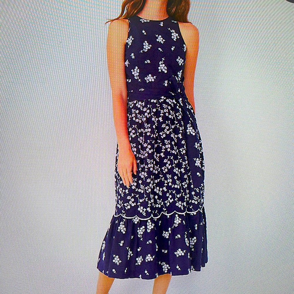 Floral Embroidered Midi Dress by Ann Taylor- New